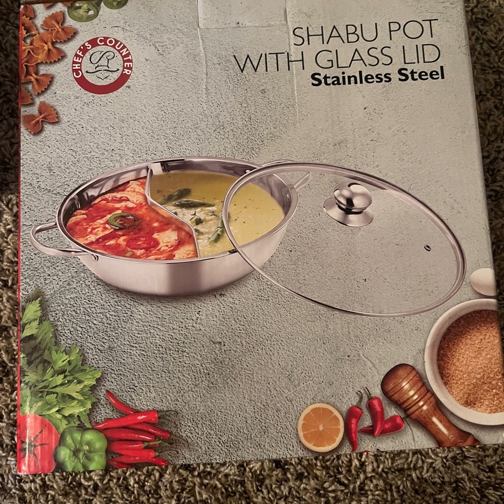Shabu pot with glass lid